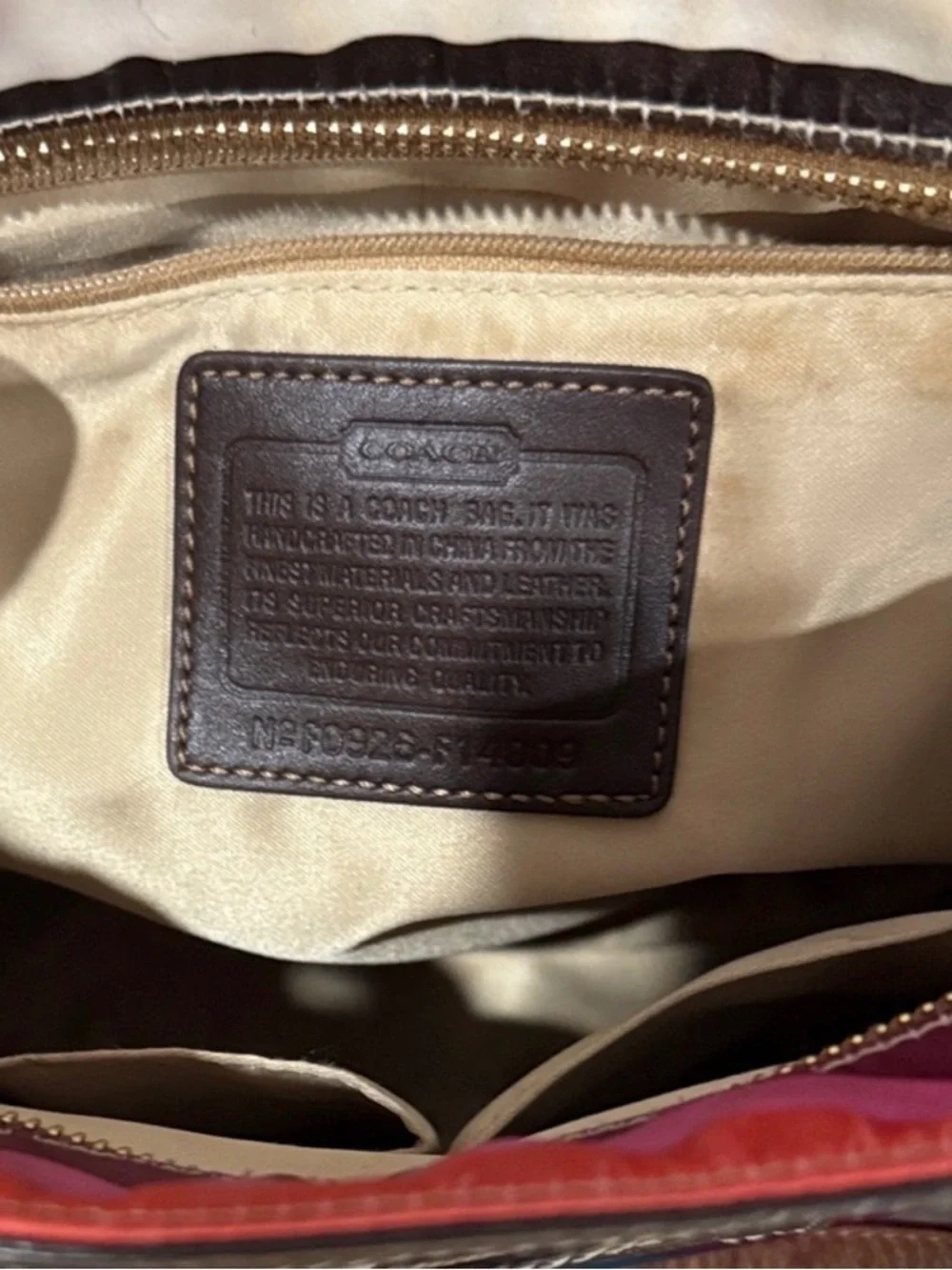 Coach Multicolor Stripe Tote with Gold Trim - Picture 7 of 8